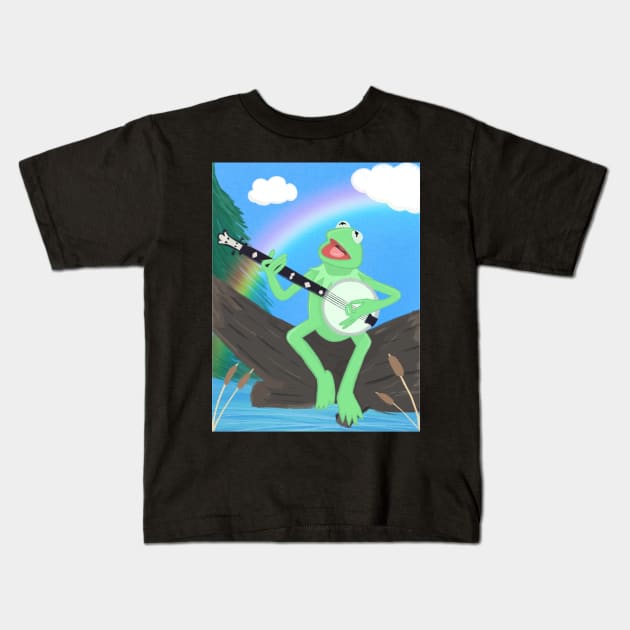 Kermit The Frog - Rainbow Connection - The Muppets Kids T-Shirt by KelseyStryds